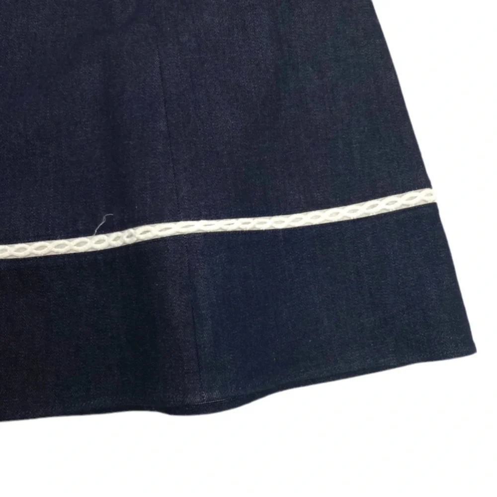 KATE Spade Rare Floral Embroidered Ruffle Short- Sleeve Denim Flare Dress